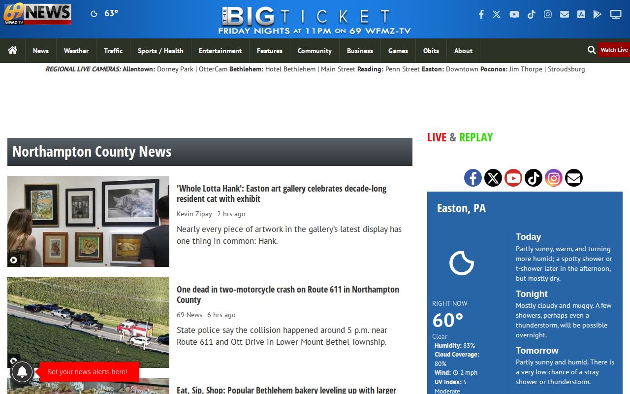 Northampton County arrest news section at WFMZ